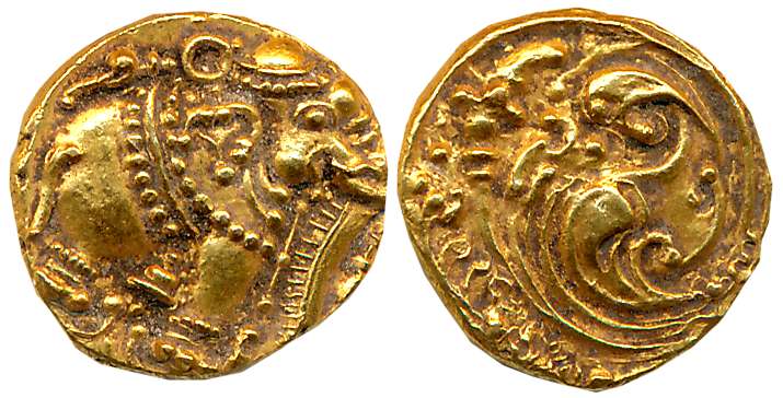 Gangas of Talkadu, Gold Gajapati Gadyana, 3.74g, Obv: An ornate Elephant standing to right