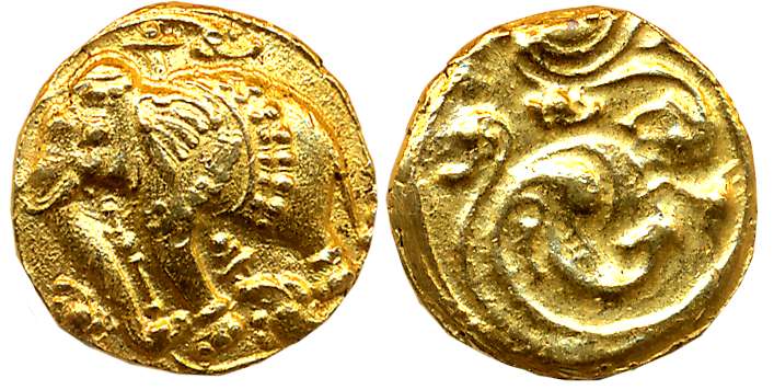 Gangas of Talkaduu, Gold Gajapati Gadyana, 3.90g, “Elephant to left”, Obv: An ornate Eleph