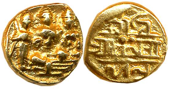 Vijaynagar Empire, Aravidu Dynasty, Tirumalaraya, Gold Varaha- Hon, 3.24g, Obv: Lord Rama 