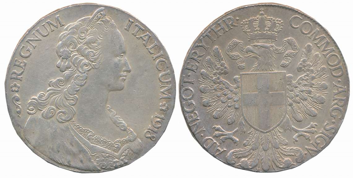 Italian Eritrea, Victor Emmanuel III, Silver 1 Tallero, 27.96g, 1918, Rome Mint, Obv: Bust