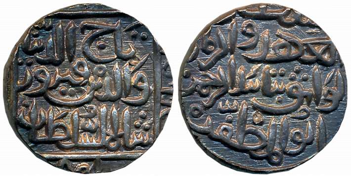 Taj ul din Firuz, Silver Tanka, 10.94g, Hadrat Ahsanabad Mint, AH 801 (G&G# BH63). Uncircu
