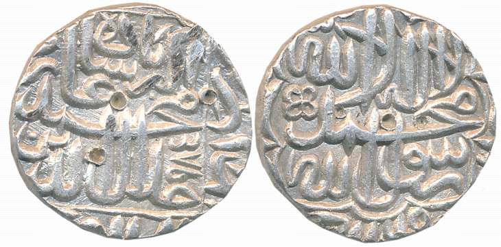 Akbar Silver Rupee, 11.40g, “Kalima” type, Dar ul Khilafa Agra Mint (off flan), AH 985 (KM