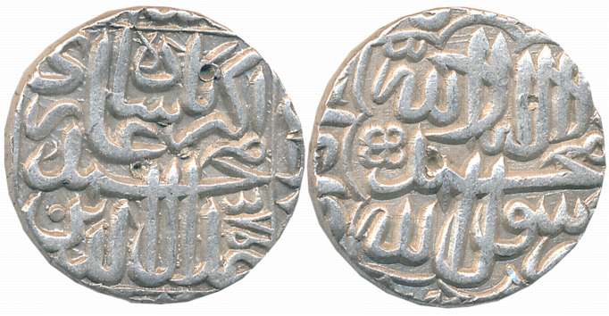 Akbar Silver Rupee, 11.36g, “Kalima” type, Dar ul Khilafa Agra Mint (off flan), AH 985 (KM