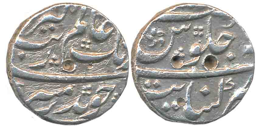 Aurangzeb, Silver 1/2 Rupee, 5.55g, Khambayat Mint (KM# 294.4). Complete Mint name on bott