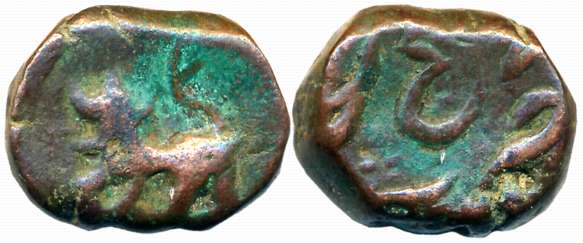 Elichpur, Copper Paisa, 10.96g, Tiger to left. Very fine.