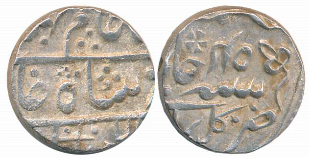 Silver Rupee, 11.22g, Gagraun Mint, in the name of Shah Alam II, RY 45. Almost complete Mi