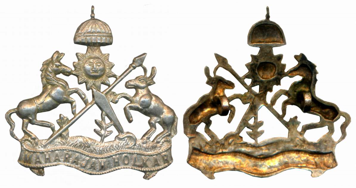 Indore State, Coat of Arms, Copper, 8.45g, monogram of Indore state. Rare.