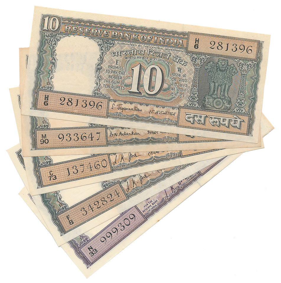 Rupees 10 (86), Starting from “D-3 to D-88”, Complete Set of Governor Signature of 1949 to