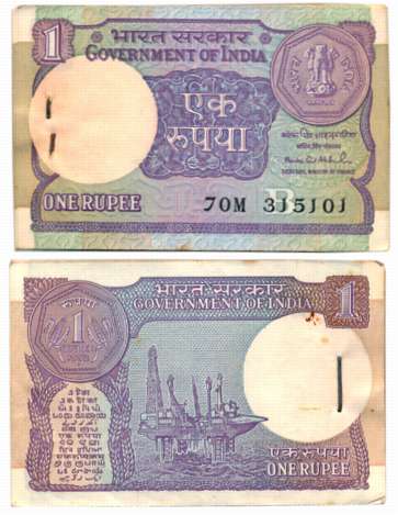 Rupee 1, Pack of 100 Notes, “A-57”, 1992, Type 6.1.10, Signed by M. S. Ahluwalia, Prefix 7