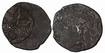 Kadambas of Banavasi, Anonymous, Potin Heavy Unit, 0.68g, Lotus Type, Uniface, Six petalle