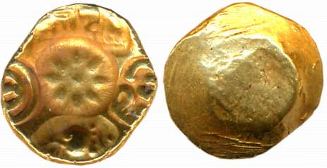 Yadavas of Devagiri, Krishna- Kanahara Deva, Punch Marked, Gold Gadyan- Padma Tanka, 3.82g