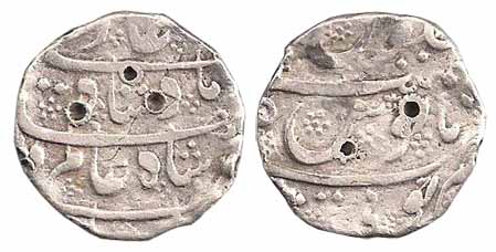 Shah Alam I, Silver, Rupee, Gooti Mint (KM 348.18). Test marks, Fine+, Rare.