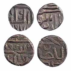 Mahmud Shah I, Silver, 2.85 g, ¼ Tanka; Muzaffar Shah III, Silver, 1.23 g, ¼ Tanka, AH 971