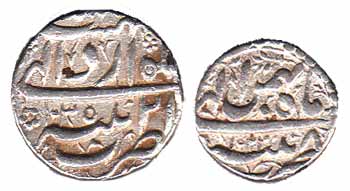 Jahangir, Silver (2), Patna Mint, Rupee AH 1035/21; and ½ Rupee, AH 1022/8 (KM 145.12, 136