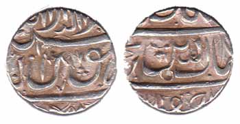 Shah Jahan, Silver, ½ Rupee, Golkonda (KM 214.1). Test marks, Very Fine, Rare.
