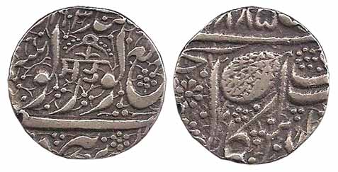 Amritsar Mint, Silver, Rupee, VS 1885, AD 1903, Sat in Gurumukhi beneath Chhatra (KM 22.9)