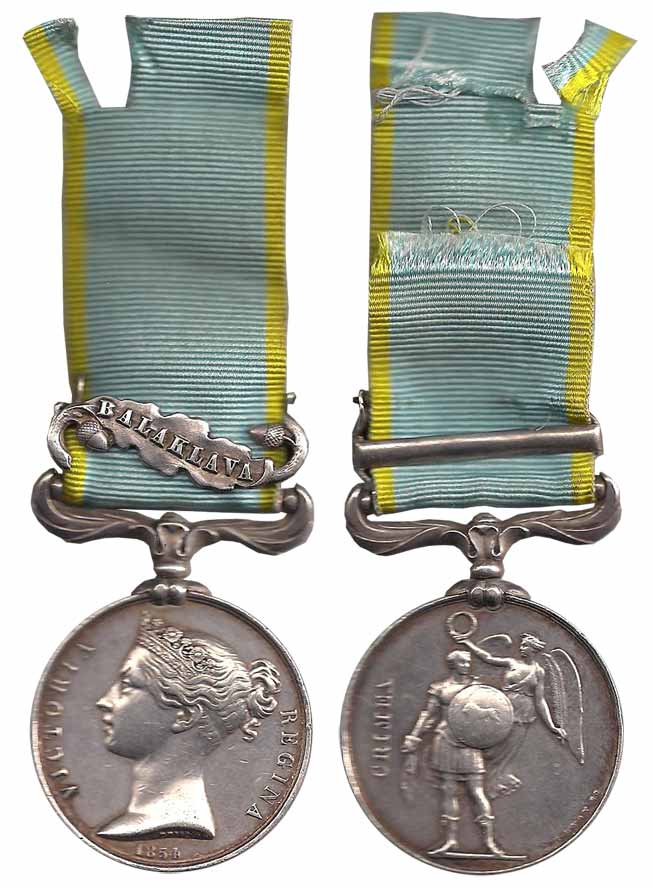 Victoria, Crimea War Medal, Silver, Wyon profile of Victoria on obv, a Roman soldier being