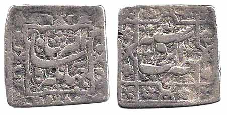 Jahangir, Silver, Square Rupee, Agra Mint, AH 1020/6, square-area type (KM 144.1). Fine+, 