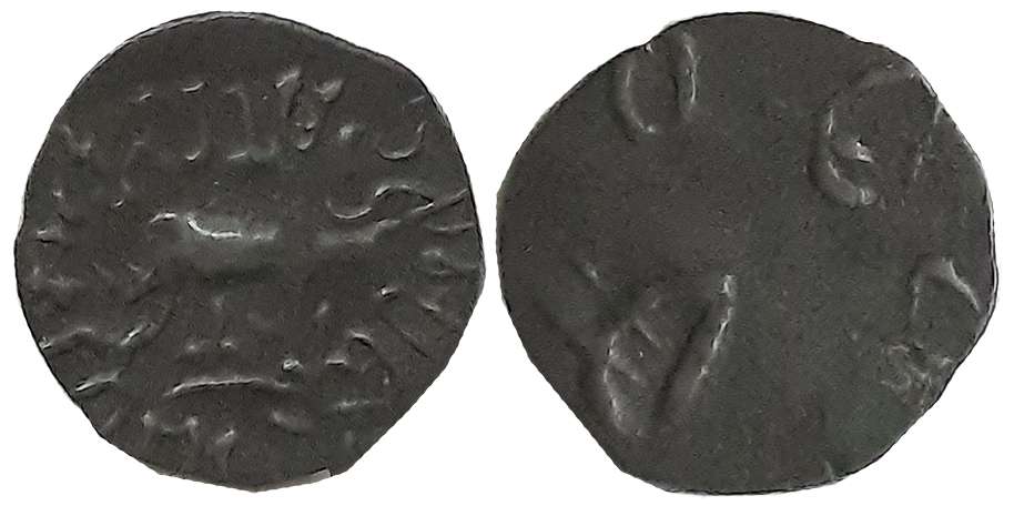 Post Ananda Banavasi, Buddhananda Satkarni, Bull to right Type, Potin, Unit, 1.12g, Obv: B
