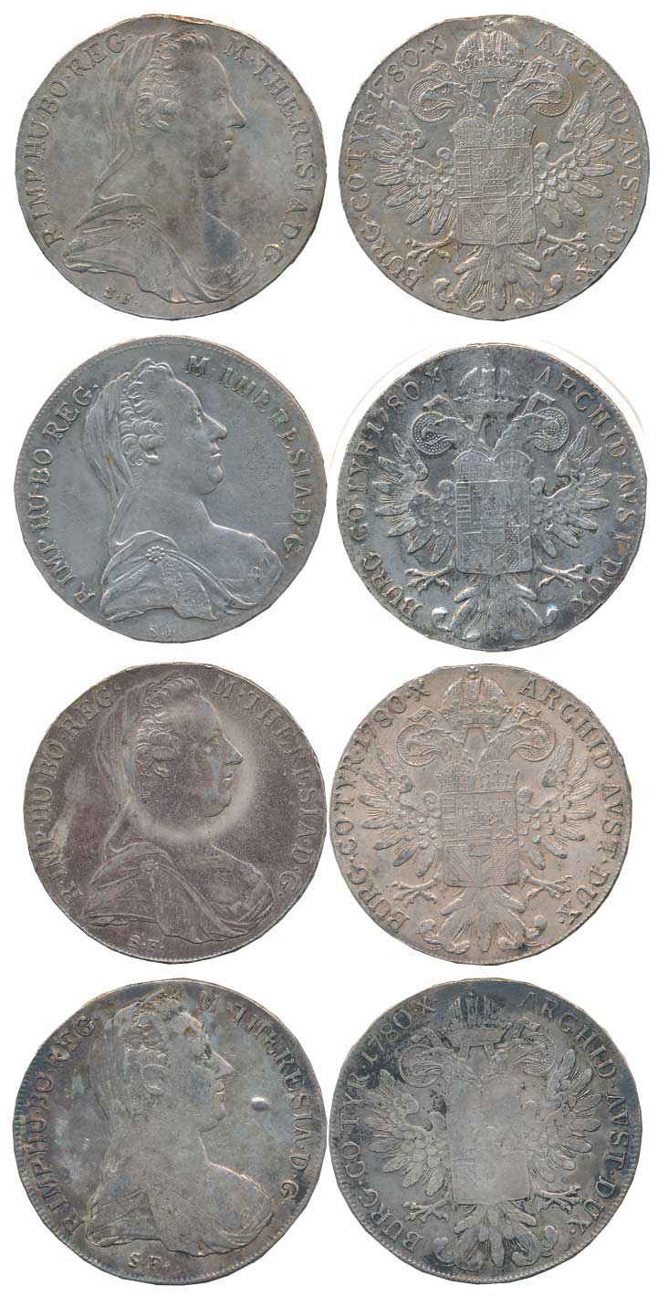 Austria, Silver 1 Thaler (4), Maria Theresia, Obv: Bust of Empress Maria Theresia of Habsb