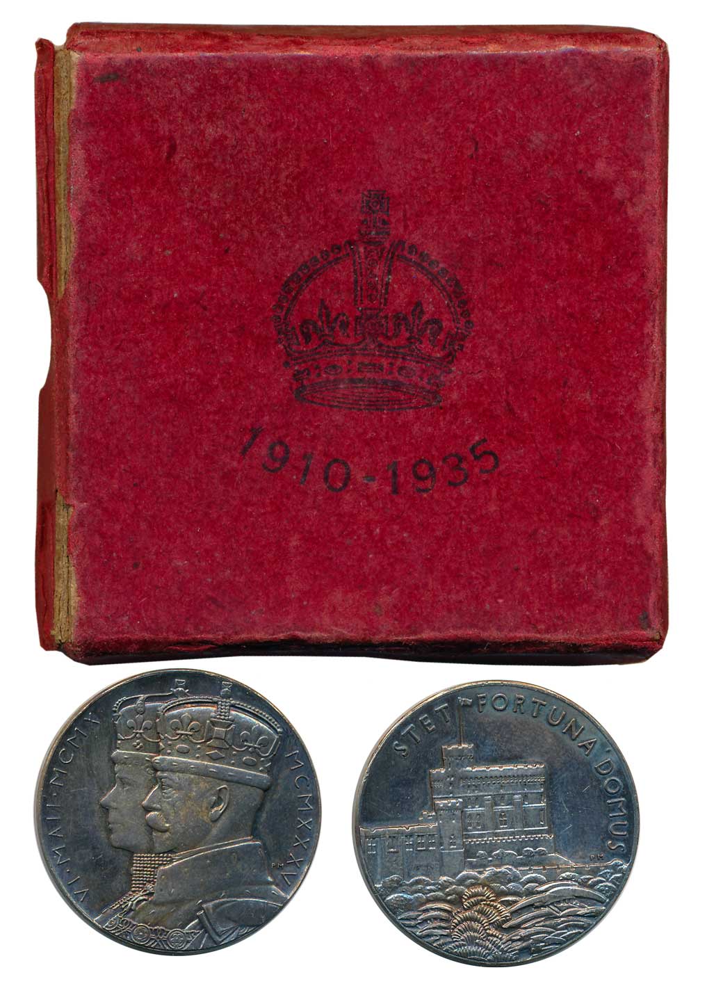 George V and Queen Mary, "Silver Jubilee Domus Medal 1910-1935", Silver,15.85g, Obv: Conjo
