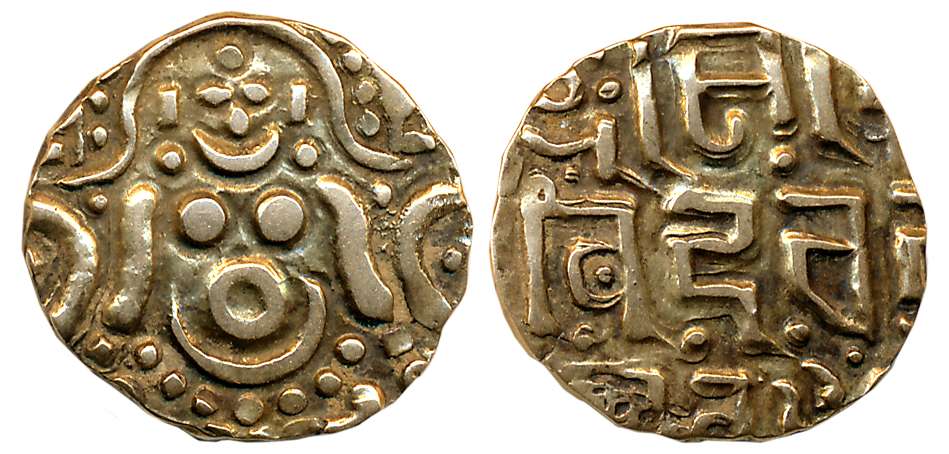 Gahadavalas of Kanauj, Govinda Chandradeva, Debased Gold Dinara, 4.25g, Obv: Goddess Laksh
