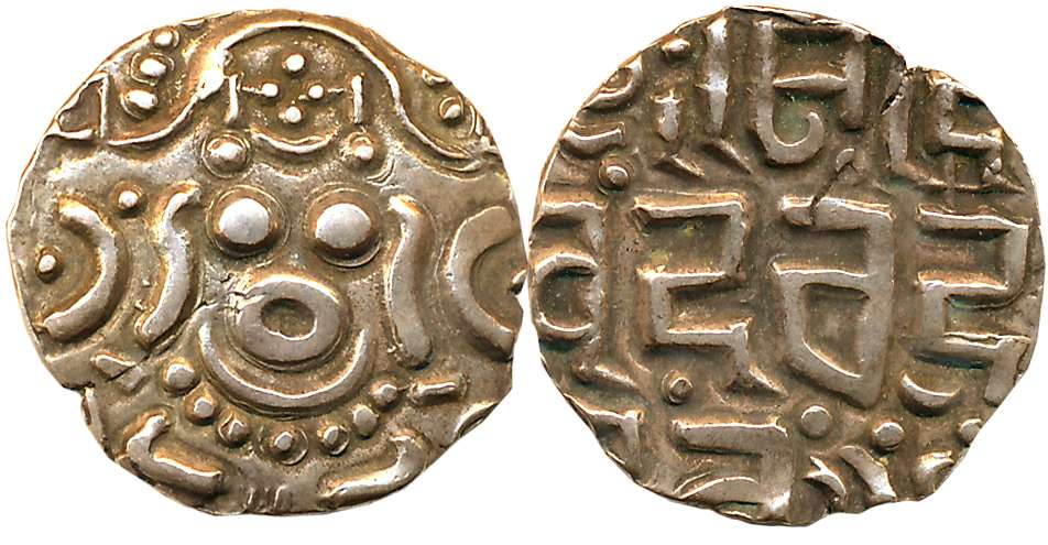 Gahadavalas of Kanauj, Govinda Chandradeva, Debased Gold Dinara, 4.41g, Obv: Goddess Laksh