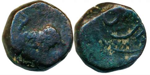 Haidar Ali, Copper Paisa, 12.62g, Gooty Mint, Elephant Facing to left (KM# A6). About very