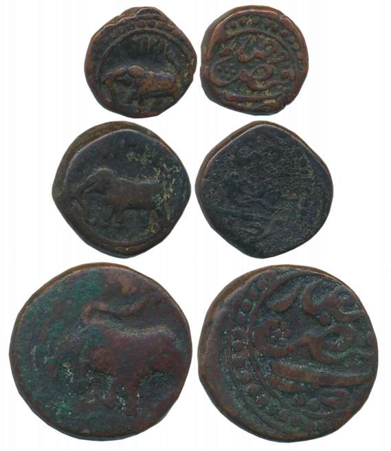 Tipu Sultan, Copper (3), Faiz Hisar Mint, Paisa,11.16g, AM 1216 (KM# 43.3), 1/2 Paisa, 5.5