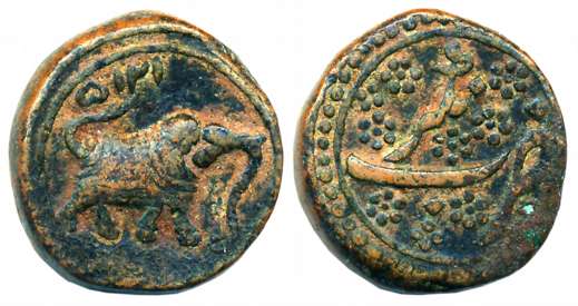 Tipu Sultan, Copper Paisa, 11.29g, Nagar Mint, AM 1215 (retro), Elephant Facing to right (