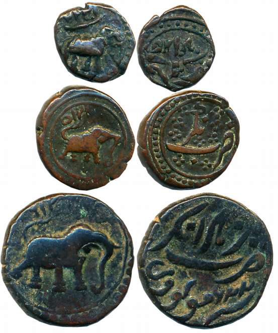 Tipu Sultan, Copper (3), Nagar Mint, Paisa,10.90g, AM 1216, AM 1226 (retro) on reverse, (K