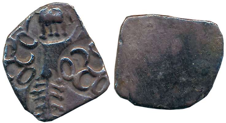 Punch Marked, Godavari Valley region, Silver 1/2 Karshapana, 1.09g, Uniface, Series 2, Kuk