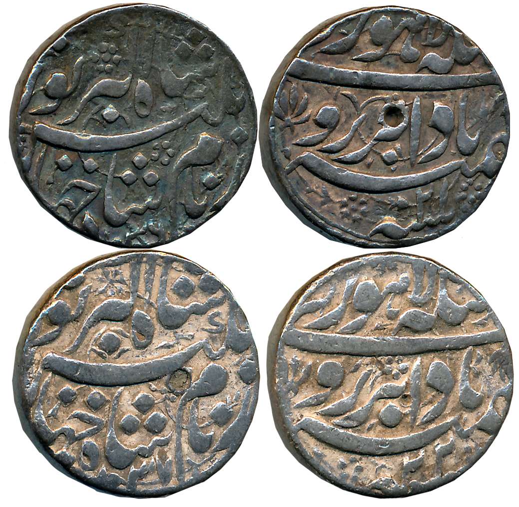 Jahangir, Silver Rupees (2), 11.32g, 11.35g, “Badabar” couplet, Lahore Mint, AH 1036/ RY 2