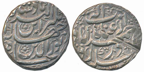 Jahangir, Silver Rupee, 11.34g, “Inayat” Couplet, Ahmedabad Mint, AH 1016/ RY 3 (KM # 149.