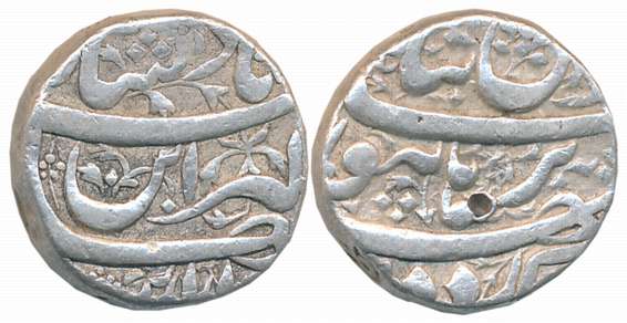Jahangir, Silver Rupee, 11.37g, “Din Panah” Couplet, Burhanpur Mint (KM# 149.10). Very fin
