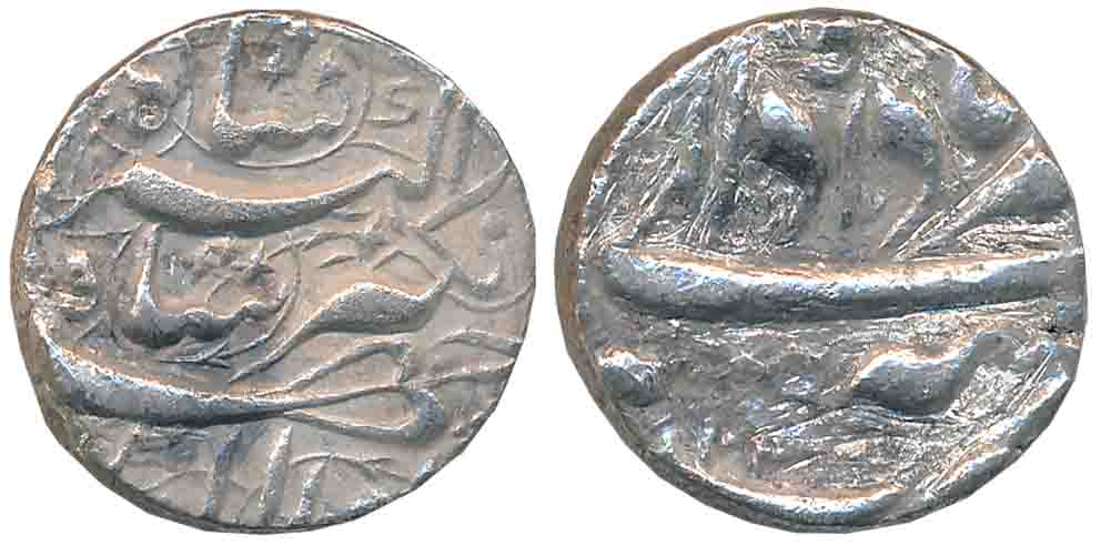 Jahangir, Silver Rupee, 10.69g, “Nur ud din” type, Tatta Mint, Ilahi Month Amardad, AH 102