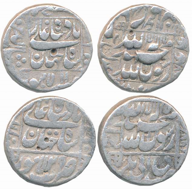 Shah Jahan, Silver Rupees (2),10.68g, 11.26g, Lahore Mint, AH 1066/ RY 29 & AH (10)48/ RY 
