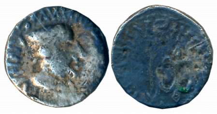 Western Kshatrapas, Kshaharata house, Nahapana, Silver Drachma, 1.83g, Obv: Bust of king t