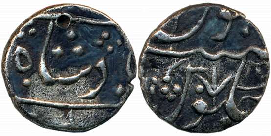 Chandor- Jaaffarabad, Silver 1/2 Rupee, 5.33g, in the name of Shah Alam II (M&W# T1c). Ver