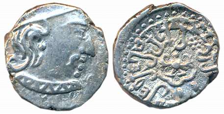 Guptas, Chandra Gupta II, Silver Drachm, 2.10g, Obv: Bust of king facing right, Rev: Garud
