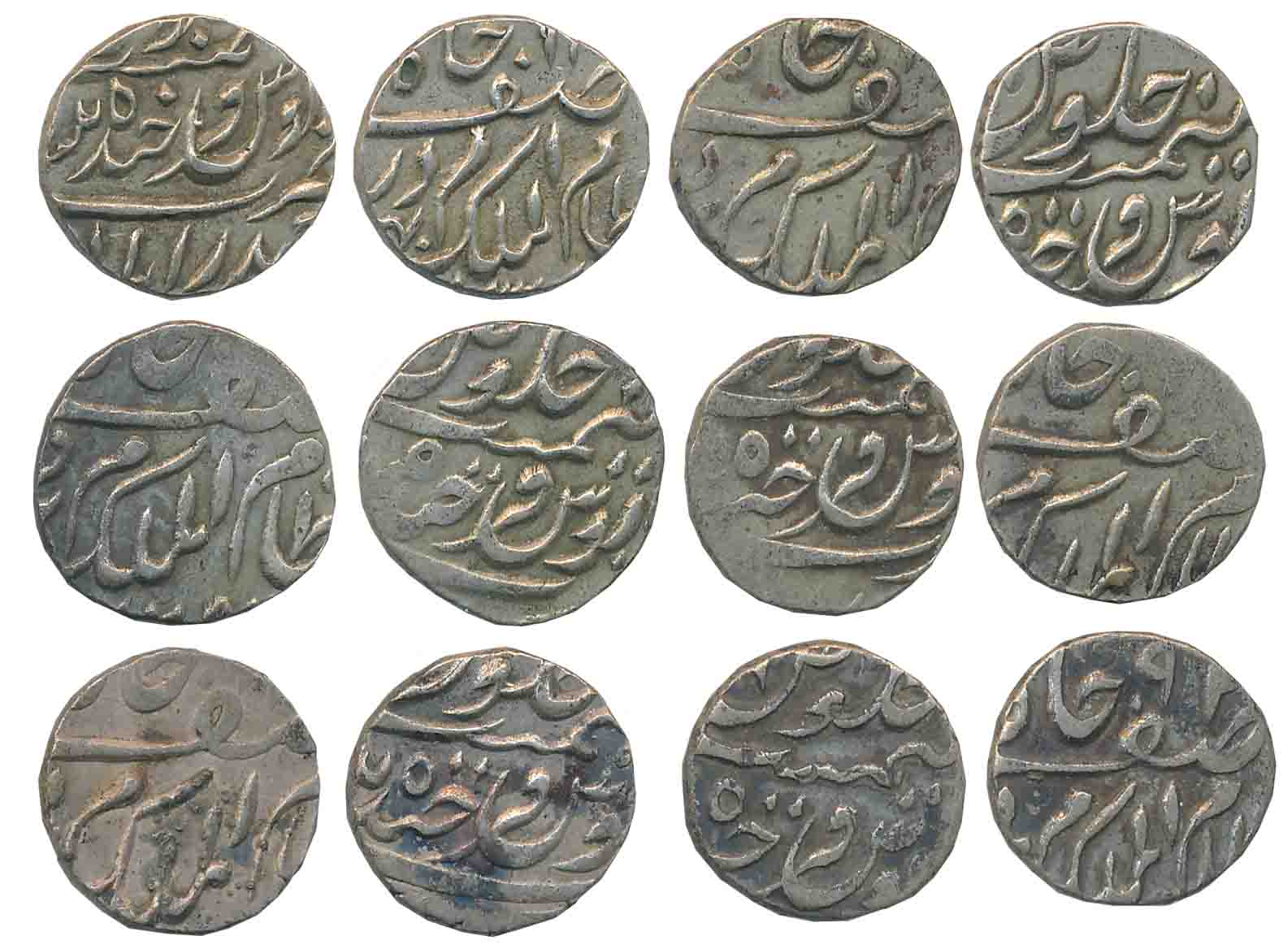 Mir Mahbub Ali Khan, Silver 1/4 Rupees (6), Farkhanda Bunyad Hyderabad Mint (KM# Y# 15). 6