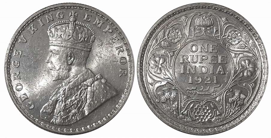 George V, Silver Rupee, 1921, Bombay Mint. Extremely fine+.