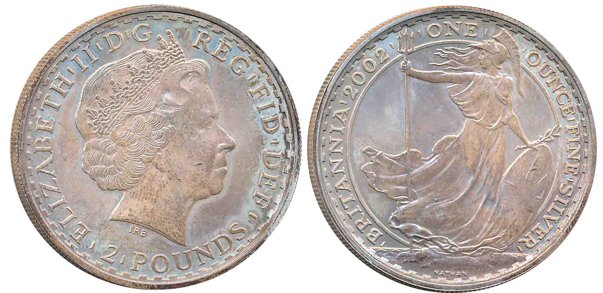 Great Britain, Elizabeth II, Silver 2 Pounds, 32.45g, 2002, Obv: Queen Elizabeth II right,