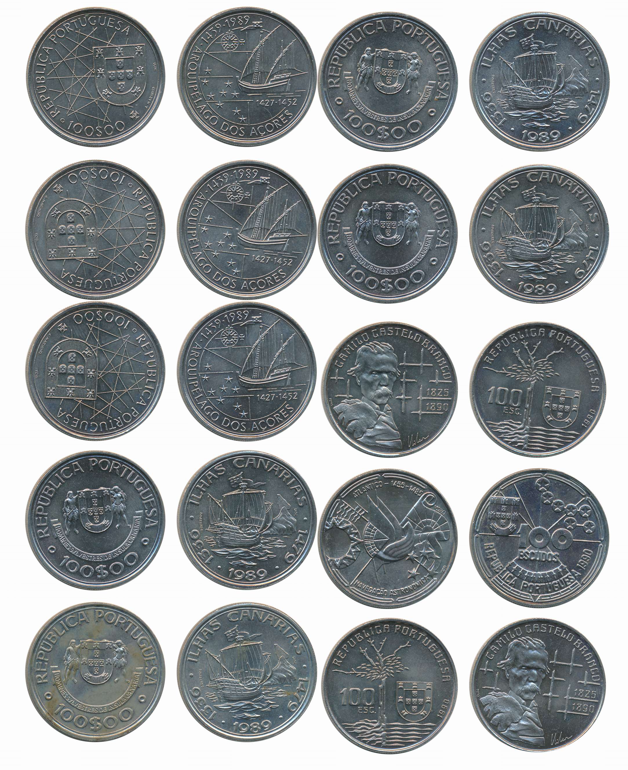 Portugal Republic, Copper Nickel, 100 Escudos, Commemorative of various subjects. Uncircul