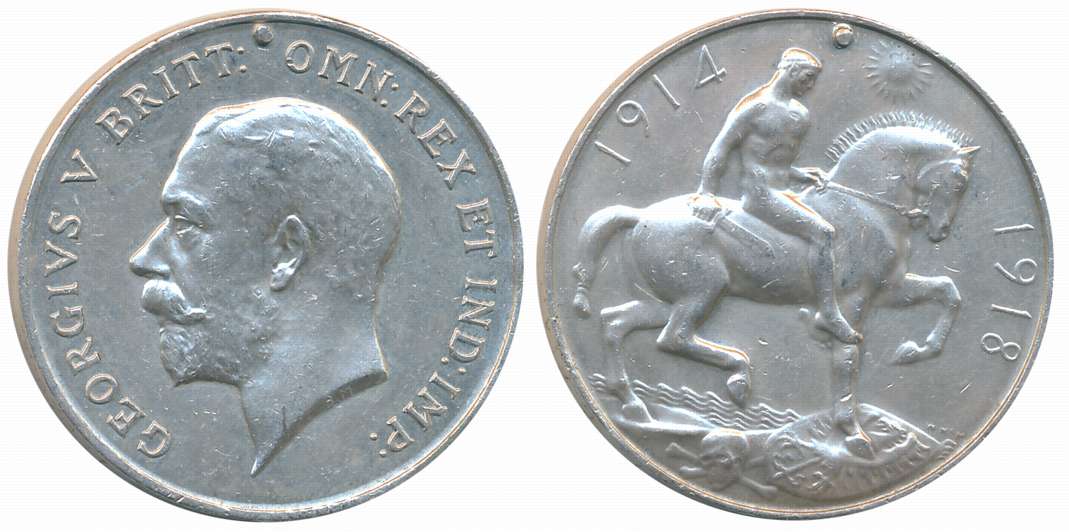 George V, Silver, 29.19g, British War Medal, 1914-1918, Awarded to “3257001 GNR.