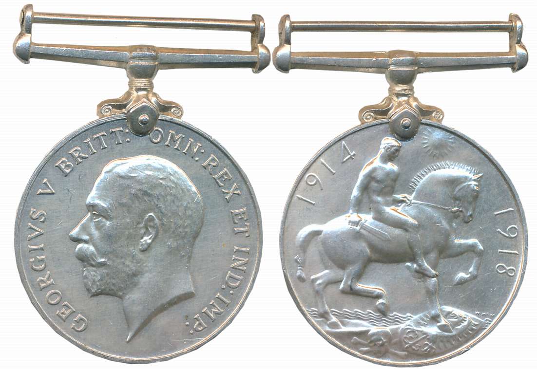 George V, Silver, 34.14g, British War Medal, 1914-1918, Awarded to “MAHOMED HASSON”.