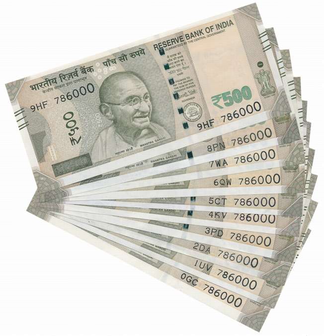Rupees 500 (10), Fancy number- 786000, Signed Shakti Kanta Das & Urjit Patel, Prefix 0/GC,