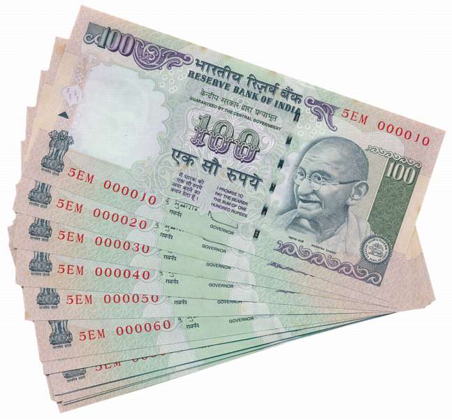 Rupees 100 (18), “G-64” “G-79”, Fancy Number- 000010 to 000090, Prefix 5/EM, 2009, 2012, S