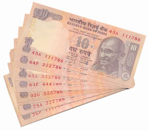 Rupees 10 (18), “D-91” “D-95”, Fancy Number- 786, Prefix 76/P, 45/A, 2011, 2012, Signed D.