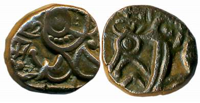 Katoch rulers of Kangara, Rupachandra, Copper, 3.10g. Extremely fine, rare.